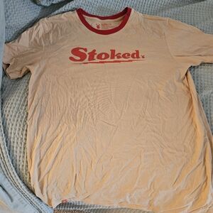 Dutch Bros Cream Short-Sleeve Tee with Red Graphic